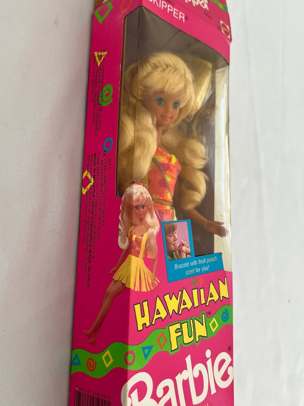 Vintage 1990 Skipper Barbie Hawaiian Fun Blonde Doll in Tropical Swimsuit - Picture 6 of 8